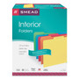 Smead Interior File Folders, 1/3-Cut Tabs: Assorted, Letter Size, 0.75" Expansion, Assorted Colors, 100/Box