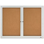 Quartet Enclosed Cork Bulletin Board, Cork/Fiberboard, 48 x 36, Tan Surface, Silver Aluminum Frame (QRT2124) View Product Image