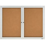Quartet Enclosed Cork Bulletin Board for Outdoor Use - 36" Board Height x 48" Board Width - Brown Cork Surface - Hinged, Wear Resistant, Tear Resistant, Water Resistant, Shatter Proof, Acrylic Glass, Weather Resistant, Lock - Silver Aluminum Frame