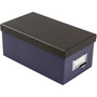 Oxford Index Card Storage Box - External Dimensions: 11.5" Length x 6.5" Width x 5" Height - Media Size Supported: Index Card 4" x 6" - 1000 x Index Card (4" x 6") - Indigo, Black - For Index Card, Recipe, Photo, Notes