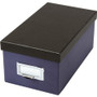 Oxford Index Card Storage Box - External Dimensions: 11.5" Length x 6.5" Width x 5" Height - Media Size Supported: Index Card 4" x 6" - 1000 x Index Card (4" x 6") - Indigo, Black - For Index Card, Recipe, Photo, Notes