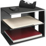 Victor Corner Shelf Unit - 3 Shelf(ves) - 13.50" Height x 13.50" Width x 10.50" Depth - Desktop - Reversible, Non-slip Feet, Sturdy, Durable, Scratch Resistant, Scuff Resistant - Matte Black