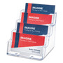 Deflecto Business Card Holder - 3.8" Height x 3.9" Width x 3.5" Depth - Acrylic - Clear