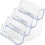 deflecto 4-Pocket Business Card Holder, Holds 200 Cards, 3.94 x 3.5 x 3.75, Plastic, Clear