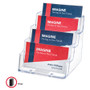 deflecto 4-Pocket Business Card Holder, Holds 200 Cards, 3.94 x 3.5 x 3.75, Plastic, Clear