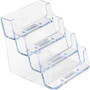 deflecto 4-Pocket Business Card Holder, Holds 200 Cards, 3.94 x 3.5 x 3.75, Plastic, Clear