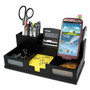 Victor Midnight Black Desk Organizer with Smartphone Holder, 6 Compartments, Wood, 10.5 x 5.5 x 4 (VCT95255) View Product Image