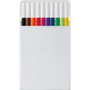 uniball EMOTT Porous Point Pen, Stick, Fine 0.4 mm, Assorted Ink Colors, White Barrel, 10/Pack