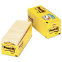 Post-it Notes Original Pads in Canary Yellow, Cabinet Pack, 3" x 3", 90 Sheets/Pad, 18 Pads/Pack