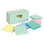 Post-it Notes Original Pads in Beachside Cafe Collection Colors, 3" x 3", 100 Sheets/Pad, 12 Pads/Pack