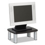 3M Adjustable Height Monitor Stand, 15" x 12" x 2.63" to 5.78", Black/Silver, Supports 80 lbs (MMMMS80B) View Product Image