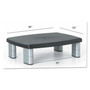 3M Adjustable Height Monitor Stand, 15" x 12" x 2.63" to 5.78", Black/Silver, Supports 80 lbs