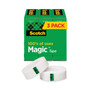 Scotch Magic Tape Refill, 3" Core, 1" x 72 yds, Clear, 3/Pack