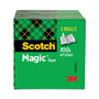 Scotch Magic Tape Refill, 3" Core, 0.75" x 72 yds, Clear, 2/Pack