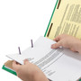 Smead Recycled Pressboard Classification Folders, 2" Expansion, 2 Dividers, 6 Fasteners, Letter Size, Green Exterior, 10/Box