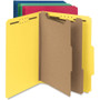 Smead Recycled Pressboard Classification Folders, 2" Expansion, 2 Dividers, 6 Fasteners, Letter Size, Green Exterior, 10/Box