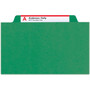 Smead Recycled Pressboard Classification Folders, 2" Expansion, 2 Dividers, 6 Fasteners, Letter Size, Green Exterior, 10/Box