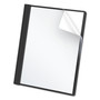 Oxford Clear Front Standard Grade Report Cover, Three-Prong Fastener, 0.5" Capacity, 8.5 x 11, Clear/Black, 25/Box
