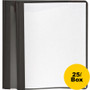 Oxford Clear Front Standard Grade Report Cover, Three-Prong Fastener, 0.5" Capacity, 8.5 x 11, Clear/Black, 25/Box