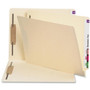 Smead Reinforced End Tab Fastener Folders, Antimicrobial Protection, 0.75" Expansion, 2 Fasteners, Letter Size, Manila, 50/Box