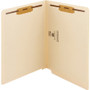 Smead Reinforced End Tab Fastener Folders, Antimicrobial Protection, 0.75" Expansion, 2 Fasteners, Letter Size, Manila, 50/Box