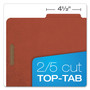 Pendaflex Six-Section Pressboard Classification Folders, 2" Expansion, 2 Dividers, 6 Fasteners, Legal Size, Red Exterior, 10/Box