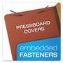 Pendaflex Six-Section Pressboard Classification Folders, 2" Expansion, 2 Dividers, 6 Fasteners, Legal Size, Red Exterior, 10/Box (PFX2257R) View Product Image