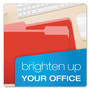 Pendaflex Colored File Folders, 1/3-Cut Tabs: Assorted, Letter Size, Red/Light Red, 100/Box