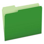 Pendaflex Colored File Folders, 1/3-Cut Tabs: Assorted, Letter Size, Green/Light Green, 100/Box