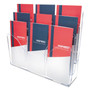 deflecto 3-Tier Document Organizer w/6 Removable Dividers, 14w x 3.5d x 11.5h, Clear