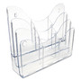 deflecto 3-Tier Document Organizer w/6 Removable Dividers, 14w x 3.5d x 11.5h, Clear
