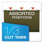 Pendaflex Reinforced Hanging File Folders with Printable Tab Inserts, Legal Size, 1/3-Cut Tabs, Standard Green, 25/Box