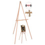 MasterVision Oak Display Tripod Easel, 60" High, Wood/Brass