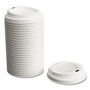 Perk Plastic Hot Cup Lids, Fits 8 oz Cups, White, 50/Pack View Product Image