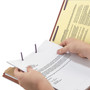 Smead Pressboard Classification Folders, Four SafeSHIELD Fasteners, 2/5-Cut Tabs, 1 Divider, Letter Size, Red, 10/Box