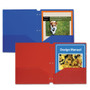 C-Line Two-Pocket Heavyweight Poly Portfolio Folder, 3-Hole Punch, 11 x 8.5, Blue, 25/Box CLI32935