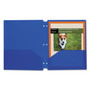 C-Line Two-Pocket Heavyweight Poly Portfolio Folder, 3-Hole Punch, 11 x 8.5, Blue, 25/Box CLI32935