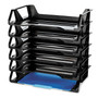 Officemate Recycled Side Load Desk Tray, 6 Sections, Letter Size Files, 15.13" x 8.88" x 15", Black, 6/Pack