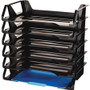 Officemate Achieva Side Loading Letter Trays - 6 Tier(s) - 15" Height x 15.13" Width x 8.88" Depth - Compact, Stackable, Handle, Portable - 30% Recycled - Black