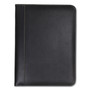 Samsill Contrast Stitch Leather Padfolio, 8 1/2 x 11, Leather, Black