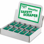Unger Safety Scrapers - 1.50" Blade - Retractable, Safety Lock, Non-slip Grip - Green