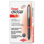 Pentel Oh! Gel Pen, Retractable, Medium 0.7 mm, Red Ink, Black Barrel, Dozen (PENK497B) View Product Image