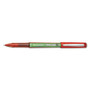 Pilot Precise V5 BeGreen Rollerball Pen, Stick, Extra-Fine 0.5 mm, Red Ink, Red Barrel, Dozen