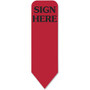 Redi-Tag Sign Here Reversible Red Refill Rolls - 720 - 1 7/8" Flag/Note Width x 9/16" Flag/Note Length - Arrow - SIGN HERE - Red