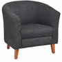 Lorell Barrel Armchair - Black Seat Color - Fabric Seat Material - Black Back Color - Fabric Back Material - Four-legged Base