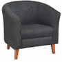 Lorell Barrel Armchair - Black Seat Color - Fabric Seat Material - Black Back Color - Fabric Back Material - Four-legged Base