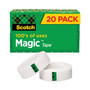 Scotch Magic Tape Value Pack, 1" Core, 0.75" x 83.33 ft, Clear, 20/Pack (MMM810K20) View Product Image