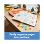 Post-it 1" Wide Tabs with Dispenser, Aqua, Pink, Violet, Yellow, 88/Pack