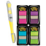 Post-it Flags Page Flag Value Pack, Assorted Colors, 200 Flags and Highlighter with 50 Flags (MMM680PPBGVA) View Product Image