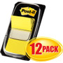 Post-it Flags Marking Page Flags in Dispensers, Yellow, 50 Flags/Dispenser, 12 Dispensers/Box